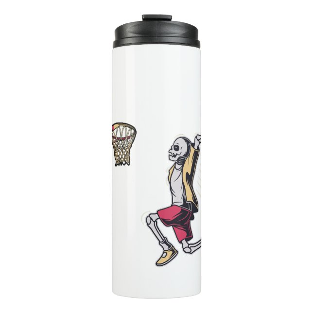 Halloween Skeleton Basketball Player Costume Skull Thermal Tumbler (Front)