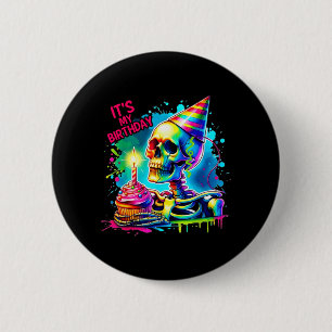 Halloween Skeleton Birthday Costume Party Cake 6 Cm Round Badge