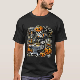 Halloween Skeleton Blacksmith T-Shirt