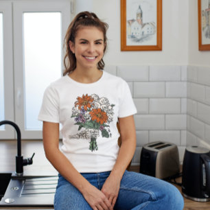HALLOWEEN SKELETON BOUQUET OF FLOWERS T-Shirt