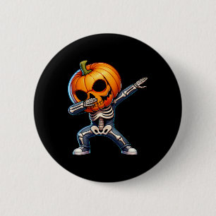 Halloween Skeleton Boys Trick Treat Funny Pumpkin 6 Cm Round Badge