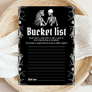 Halloween Skeleton Bridal Shower Bucket List Game Invitation