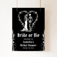 Halloween Skeleton Bride or Die Bridal Welcome