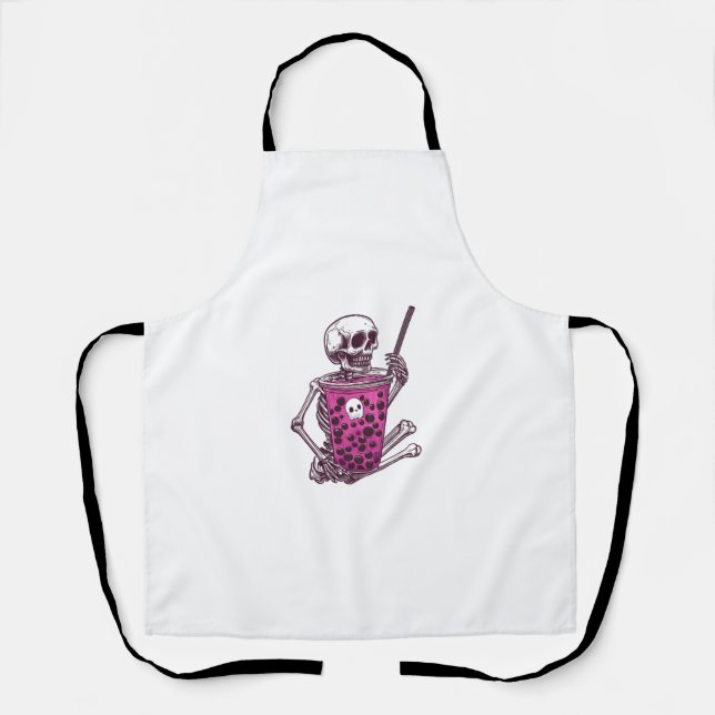 Halloween Skeleton Bubble Tea Apron (Front)