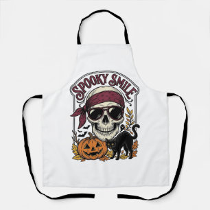 Halloween Skeleton Cat Vintage Pumpkin Graphic_1 Apron