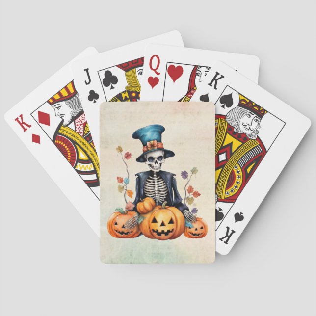 Halloween Skeleton Classic Playing Cards (Back)