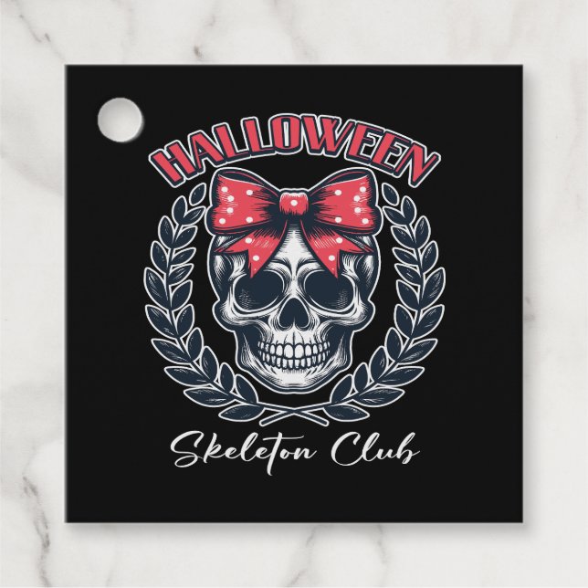 Halloween Skeleton Club Favour Tags (Front)