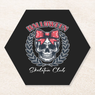 Halloween Skeleton Club Paper Coaster