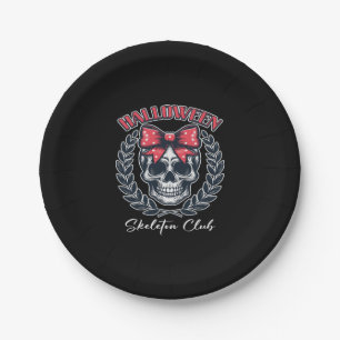 Halloween Skeleton Club Paper Plate
