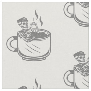 halloween skeleton coffee cup vintage retro fabric