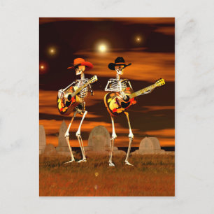 Halloween Skeleton Concert Postcard