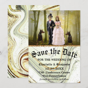 Halloween Skeleton Couple Gothic Save The Date