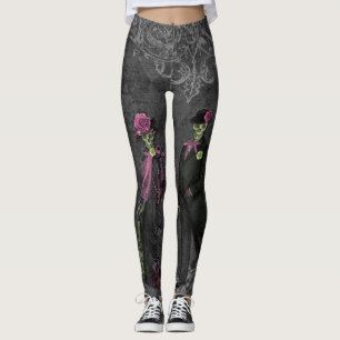 Halloween Skeleton Couple Leggings