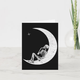 Halloween Skeleton Crescent Moon Skeleton Dreamer Card