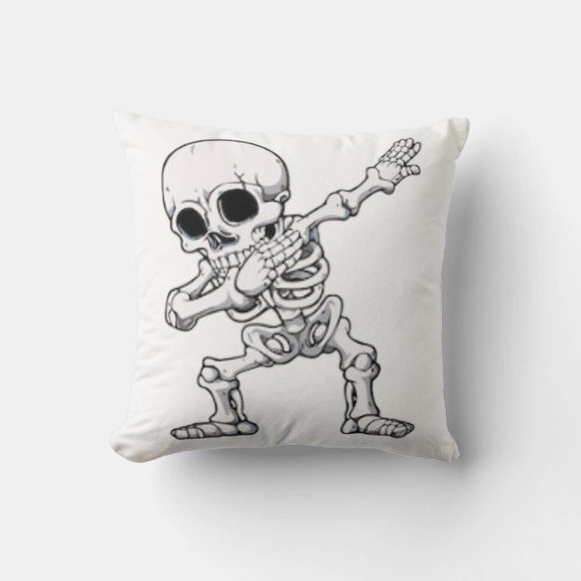 Halloween Skeleton Dabbing  Cushion (Front)