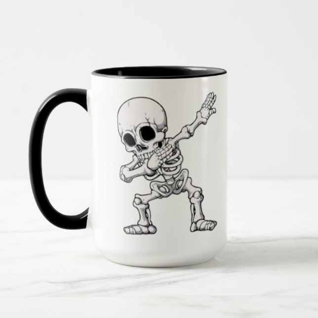 Halloween Skeleton Dabbing  Mug (Left)