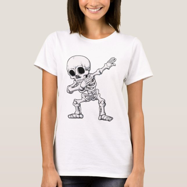 Halloween Skeleton Dabbing T-Shirt (Front)
