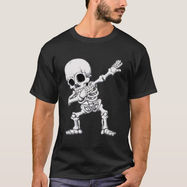 Halloween Skeleton Dabbing T-Shirt (Front)