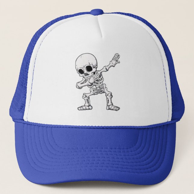 Halloween Skeleton Dabbing  Trucker Hat (Front)