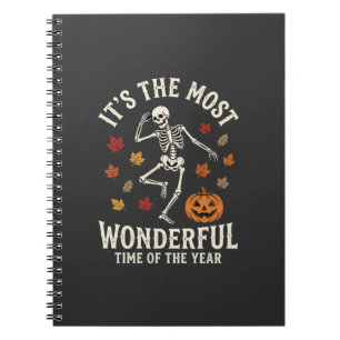 Halloween Skeleton Dance Pumpkin Fall Notebook