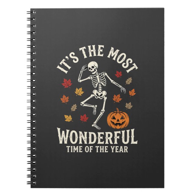 Halloween Skeleton Dance Pumpkin Fall Notebook (Front)