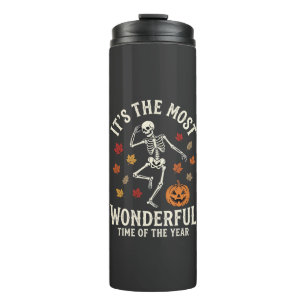 Halloween Skeleton Dance Pumpkin Fall Thermal Tumbler