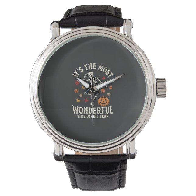 Halloween Skeleton Dance Pumpkin Fall Watch (Front)
