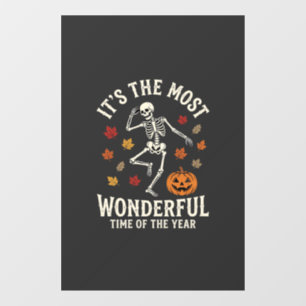Halloween Skeleton Dance Pumpkin Fall Window Cling