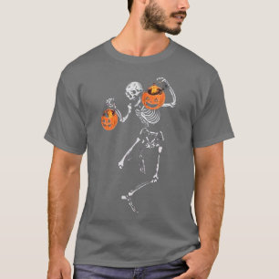 Halloween Skeleton Dancing Candy Pumpkin JackoLant T-Shirt