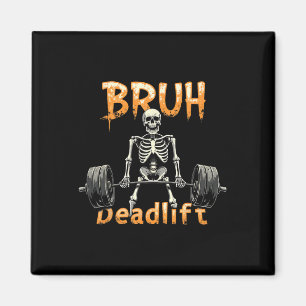 Halloween Skeleton Deadlift Funny Fitness Weightli Magnet