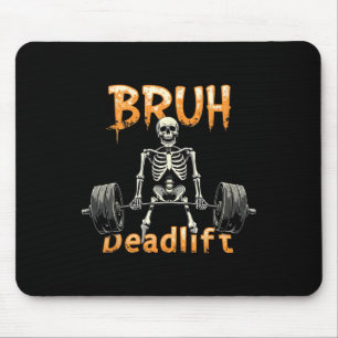 Halloween Skeleton Deadlift Funny Fitness Weightli Mouse Mat