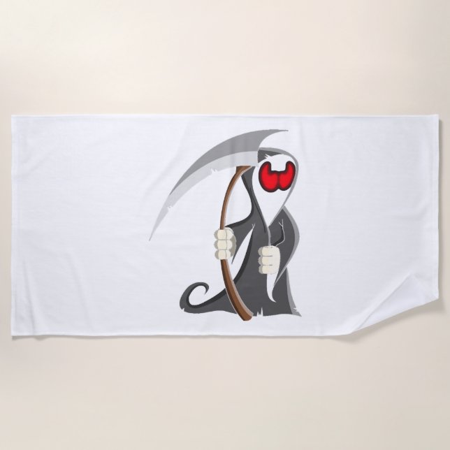 Halloween skeleton Death Beach Towel (Front)
