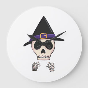 Halloween Skeleton design, Spooky Halloween Large Clock