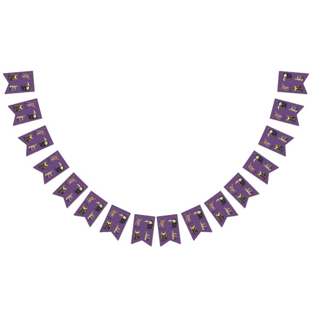 Halloween Skeleton Dracula Mummy Grim Reaper Bunting (All)