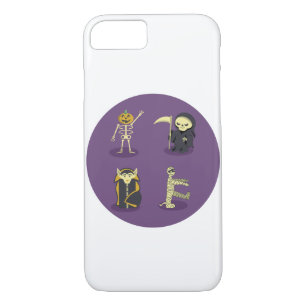 Halloween Skeleton Dracula Mummy Grim Reaper iPhone 8/7 Case