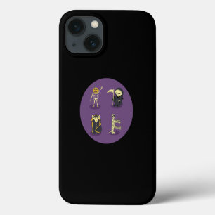 Halloween Skeleton Dracula Mummy Grim Reaper iPhone 13 Case