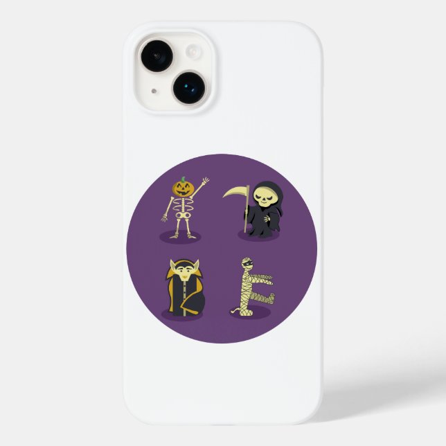 Halloween Skeleton Dracula Mummy Grim Reaper Case-Mate iPhone Case (Back)