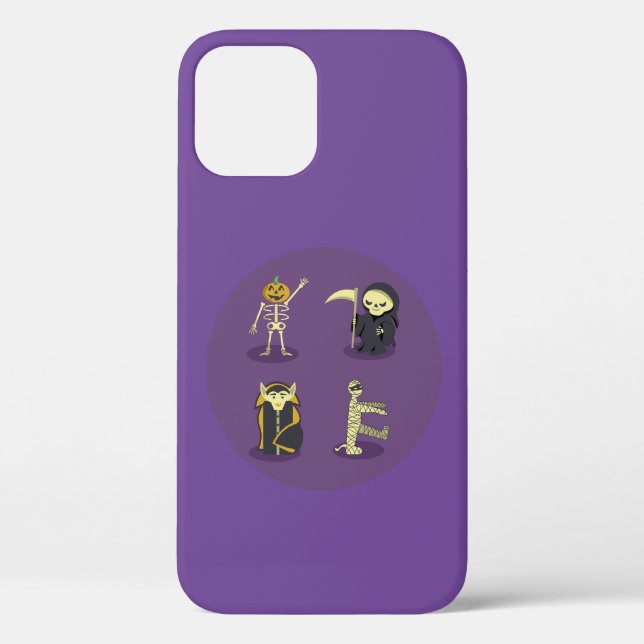Halloween Skeleton Dracula Mummy Grim Reaper Case-Mate iPhone Case (Back)