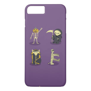 Halloween Skeleton Dracula Mummy Grim Reaper iPhone 8 Plus/7 Plus Case