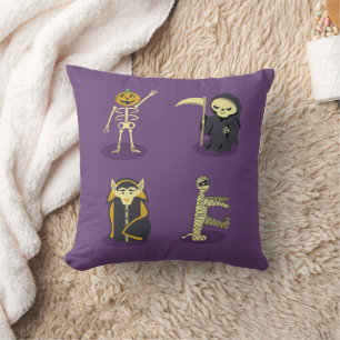 Halloween Skeleton Dracula Mummy Grim Reaper Cushion