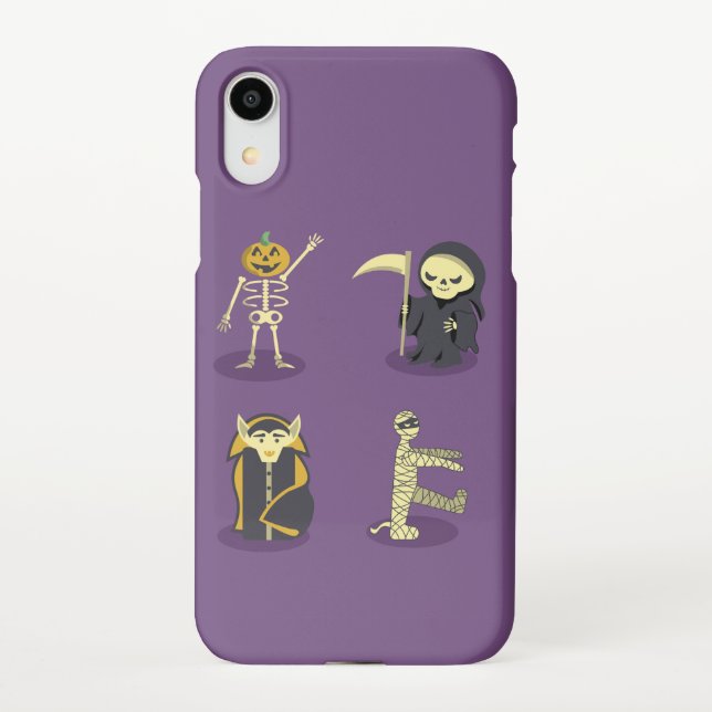 Halloween Skeleton Dracula Mummy Grim Reaper iPhone Case (Back)
