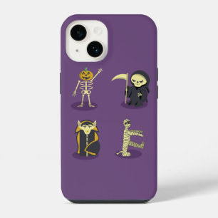 Halloween Skeleton Dracula Mummy Grim Reaper iPhone 14 Case