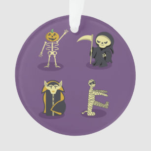 Halloween Skeleton Dracula Mummy Grim Reaper Ornament