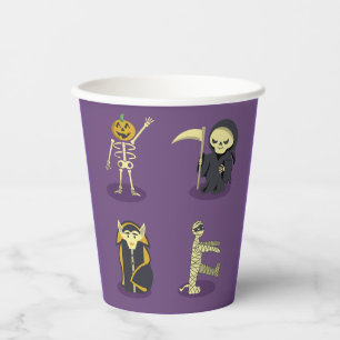 Halloween Skeleton Dracula Mummy Grim Reaper Paper Cups