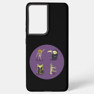 Halloween Skeleton Dracula Mummy Grim Reaper Samsung Galaxy Case