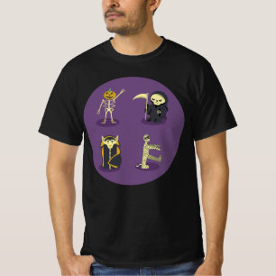 Halloween Skeleton Dracula Mummy Grim Reaper T-Shirt