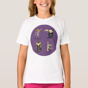 Halloween Skeleton Dracula Mummy Grim Reaper T-Shirt