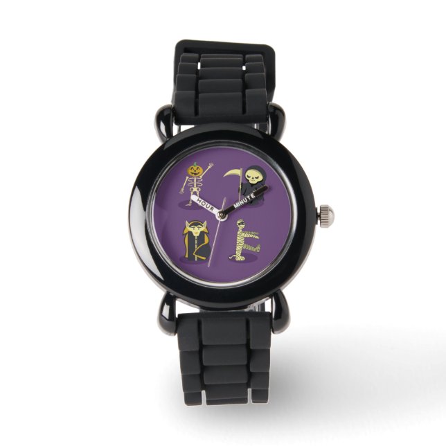 Halloween Skeleton Dracula Mummy Grim Reaper Watch (Front)