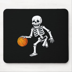Halloween Skeleton Dribbling Basketball Boys Girls Mouse Mat