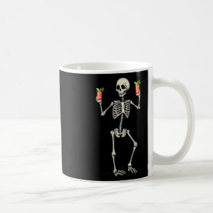 Halloween Skeleton Drinking Bloody Mary Tail Coffee Mug